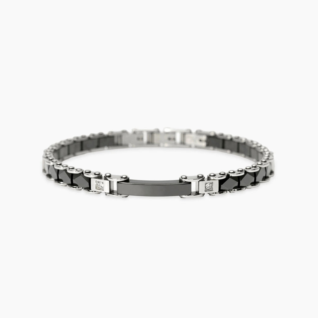 Bracciale Ceramica Nera e Piastra