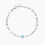 Bracciale Tennis Cuore Azzurro