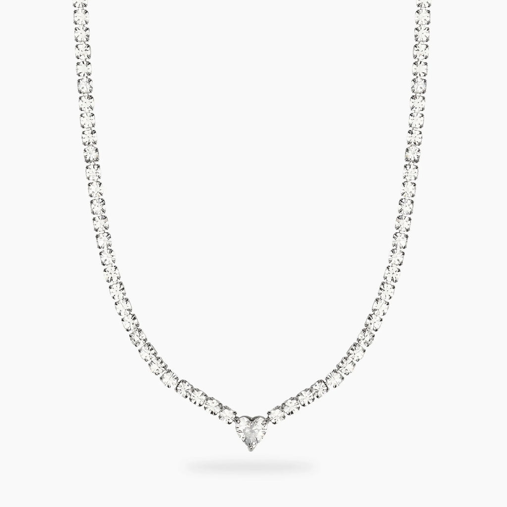 Collana Tennis Cuore Acciaio