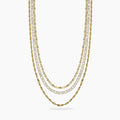 Girocollo Acciaio Dorato e Cristalli