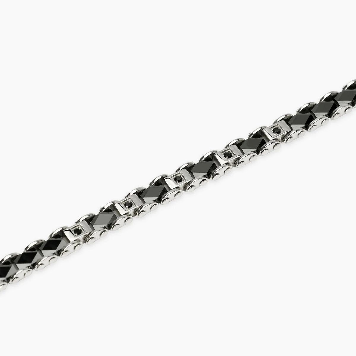 Bracciale Uomo Ceramica Cristalli Neri