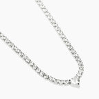Collana Tennis Cuore Acciaio
