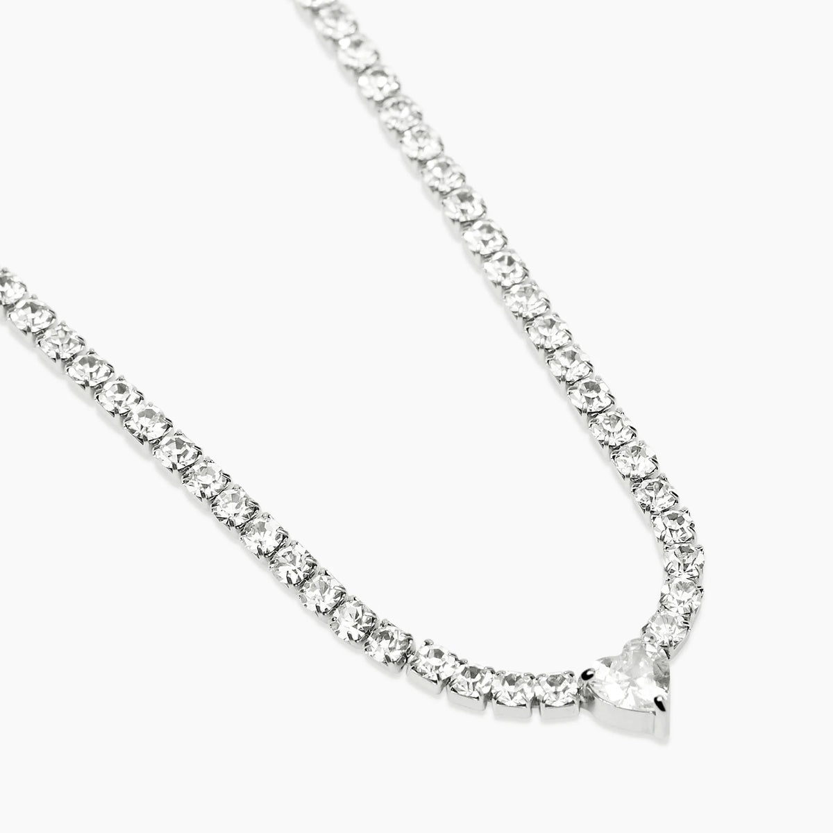 Collana Tennis Cuore Acciaio