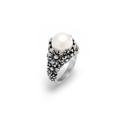 Anello Drops Margherite in Argento e Perla