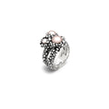 Anello Blossom Grande in Argento e Perle Rosa