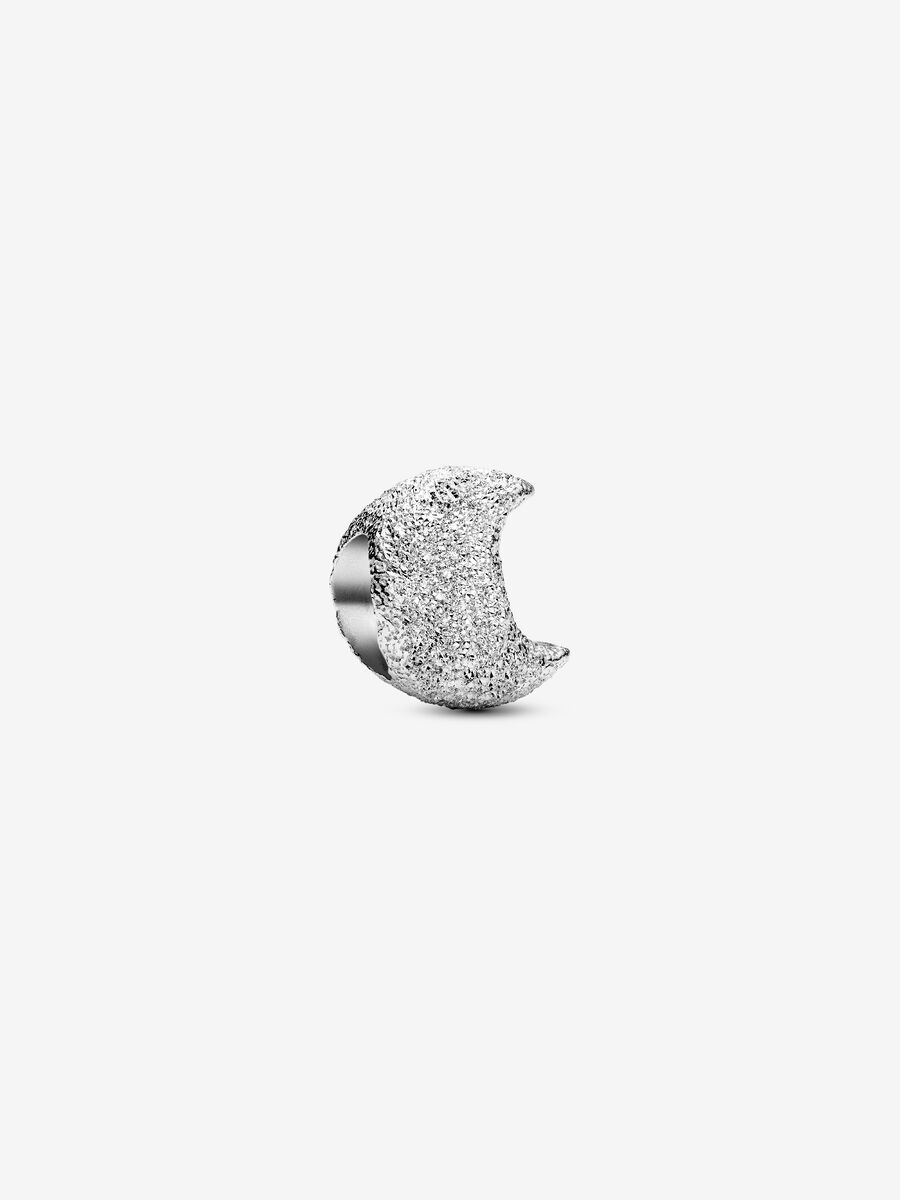 Mini Charm Luna effetto diamantato Argento Sterling 925 - CHARM