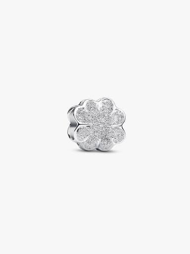 Mini Charm Quadrifoglio effetto diamantato Argento Sterling 925 - CHARM