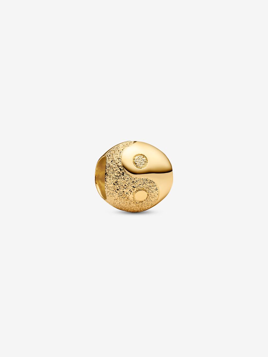 Mini Charm Yin & Yang effetto diamantato Placcatura in Oro 14k - CHARM