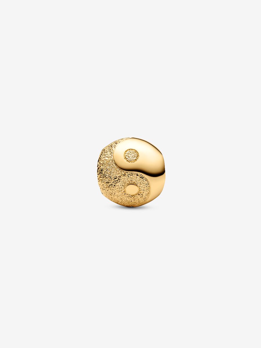 Mini Charm Yin & Yang effetto diamantato Placcatura in Oro 14k - CHARM