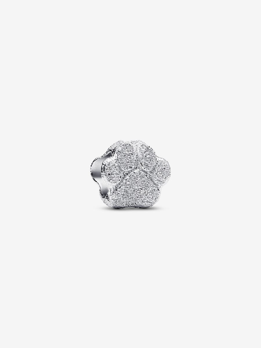 Mini Charm Zampa effetto diamantato Argento Sterling 925 - CHARM