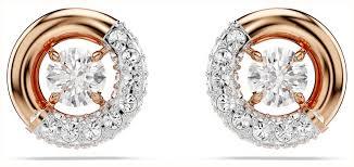 Orecchini a buco Swarovski Dextera placcato oro rosa 5692258