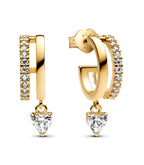 Orecchini a cerchio con cuore pendente - ORECCHINI