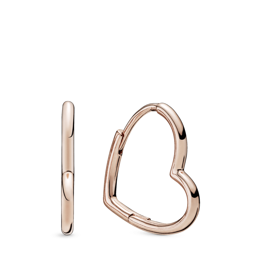 Orecchini a Cerchio Cuori Asimmetrici