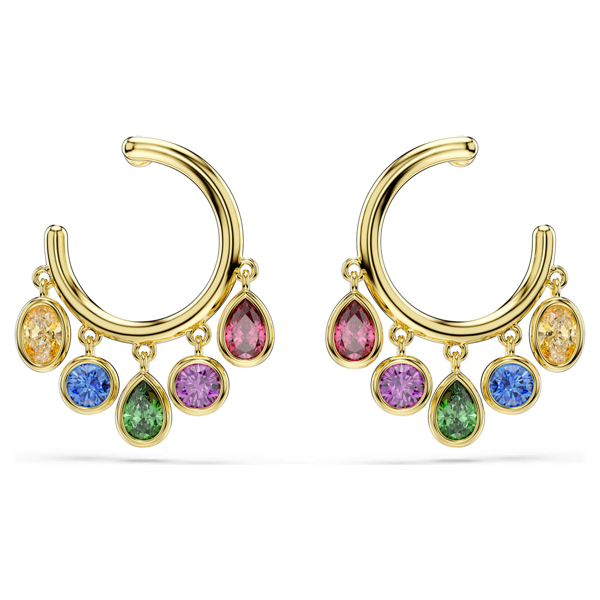 Orecchini a cerchio Imber Taglio misto, Multicolore, Finitura oro 18K