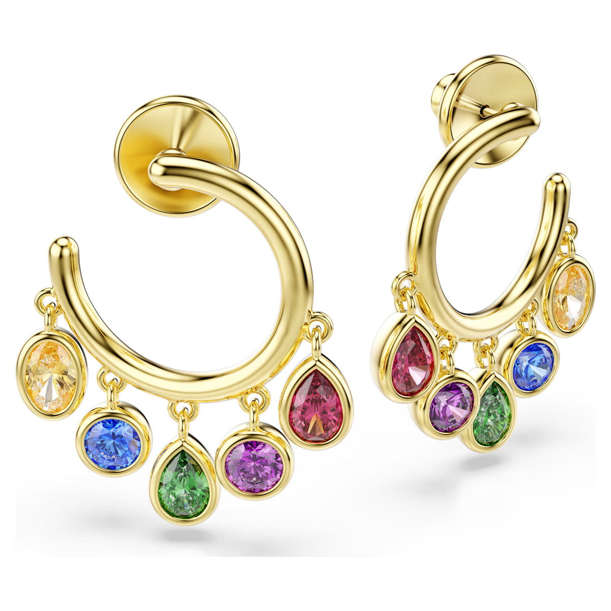 Orecchini a cerchio Imber Taglio misto, Multicolore, Finitura oro 18K