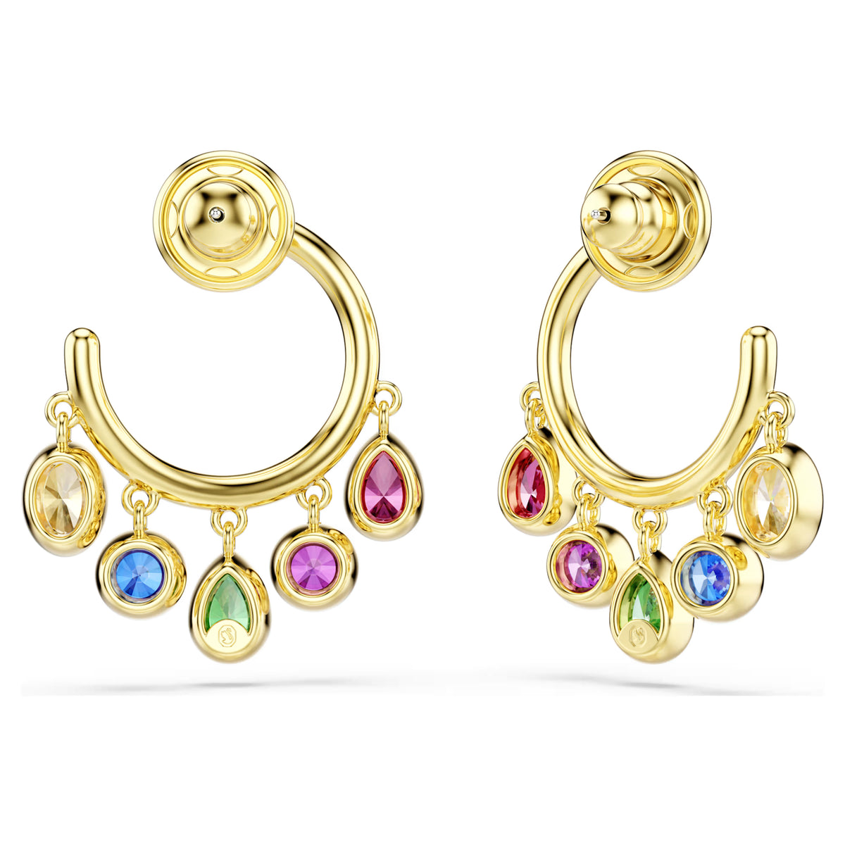 Orecchini a cerchio Imber Taglio misto, Multicolore, Finitura oro 18K