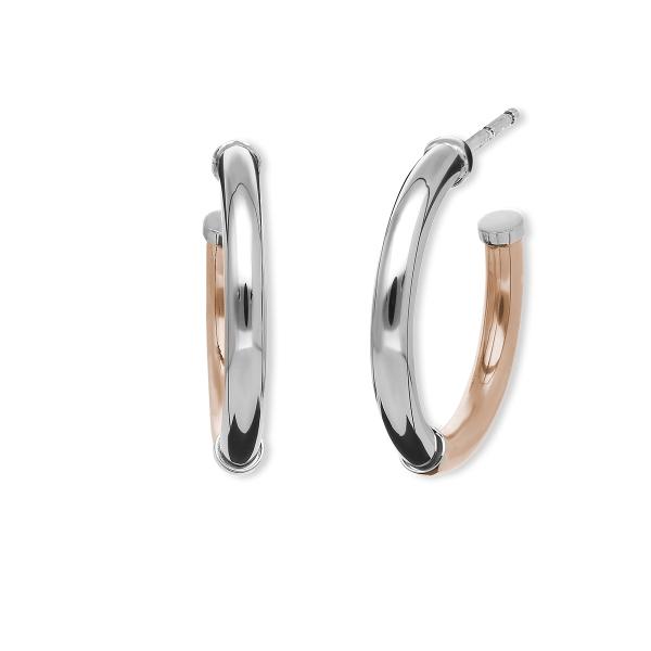Orecchini a cerchio in acciaio ed acciaio resè