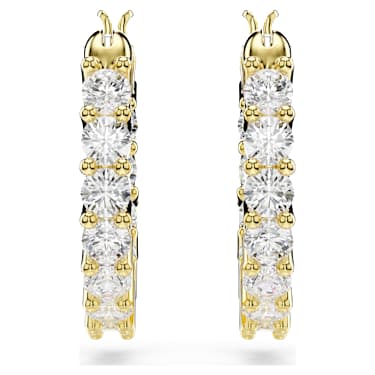 Orecchini a cerchio Matrix Vittore Taglio Round Bianchi Placcato color oro - ORECCHINI