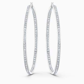 ORECCHINI A CERCHIO RARE, BIANCO, PLACCATO RODIO