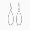 ORECCHINI A CERCHIO SWAROVSKI INFINITY, BIANCO, PLACCATO RODIO