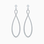 ORECCHINI A CERCHIO SWAROVSKI INFINITY, BIANCO, PLACCATO RODIO