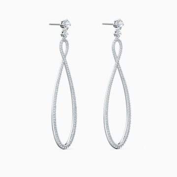ORECCHINI A CERCHIO SWAROVSKI INFINITY, BIANCO, PLACCATO RODIO