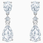 ORECCHINI A GOCCIA A BUCO ATTRACT, BIANCO, PLACCATURA RODIO