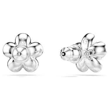 Orecchini a lobo Ariana Grande x Swarovski Crystal Pearl Taglio Round Fiore Bianchi Placcato rodio - ORECCHINI