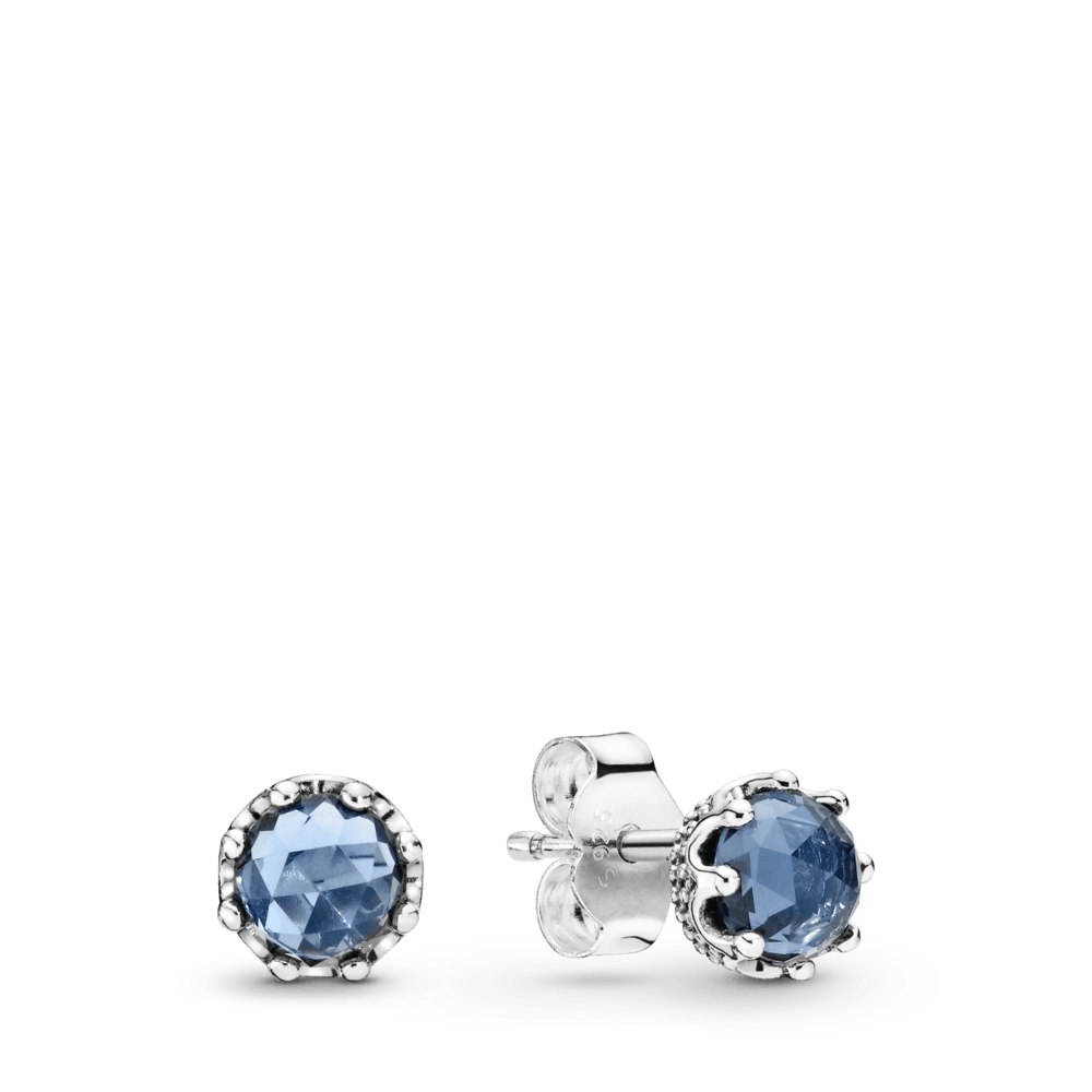 Orecchini A Lobo Corone Blu Scintillanti