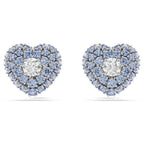 Orecchini a lobo Hyperbola Cuore, Blu, Placcato rodio