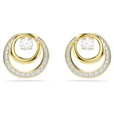 Orecchini a lobo Hyperbola Taglio Round Bianchi Placcato color oro - ORECCHINI