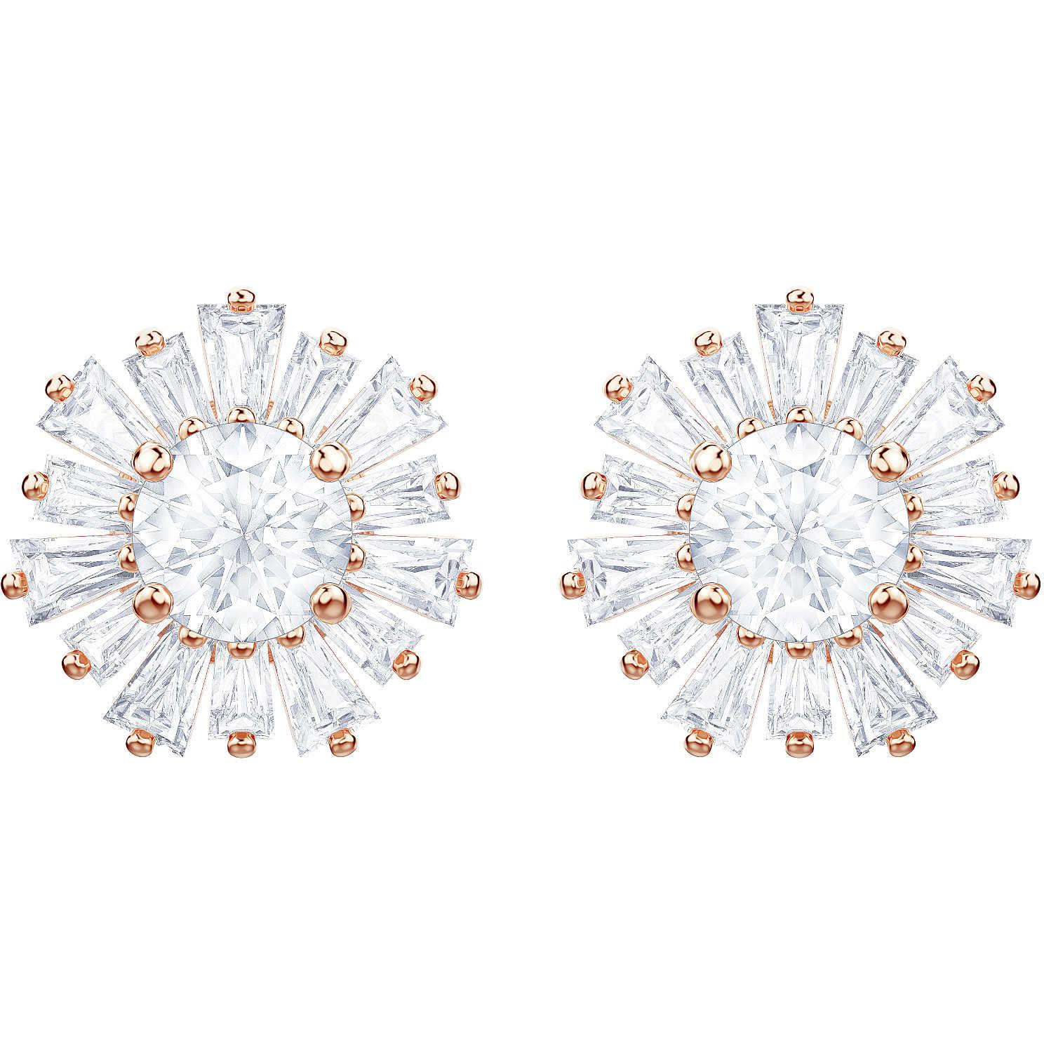 Orecchini a lobo Sunshine Sole, Bianchi, Placcato color oro rosa