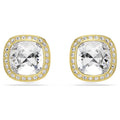 Orecchini a lobo Una Angelic Taglio Cushion, Bianchi, Finitura oro 18K