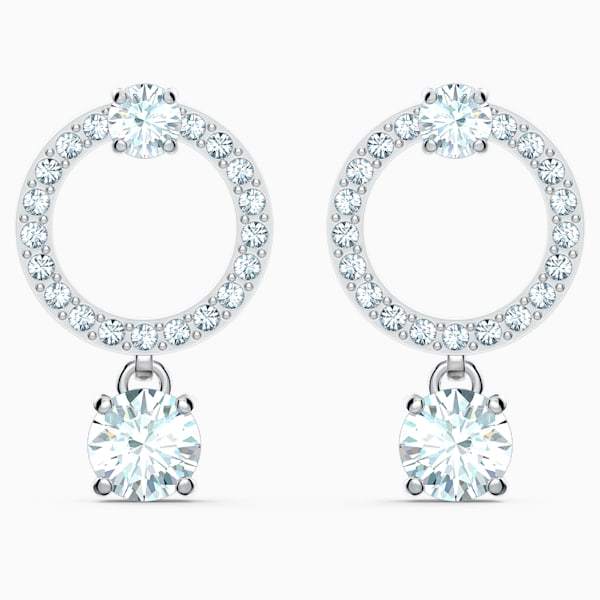 ORECCHINI ATTRACT CIRCLE, BIANCO, PLACCATO RODIO