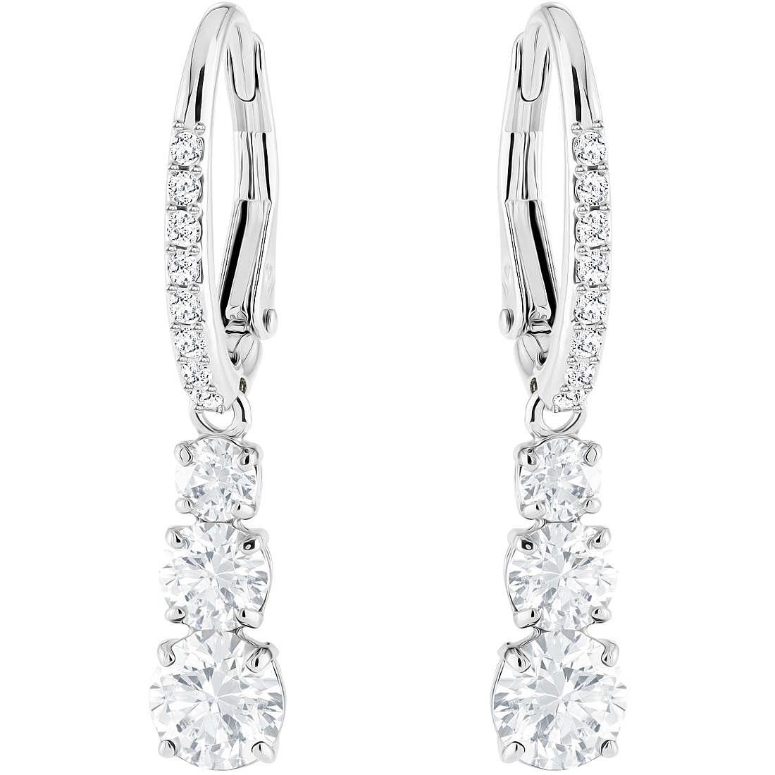 Orecchini Attract Trilogy Round bianco, Placcatura rodio