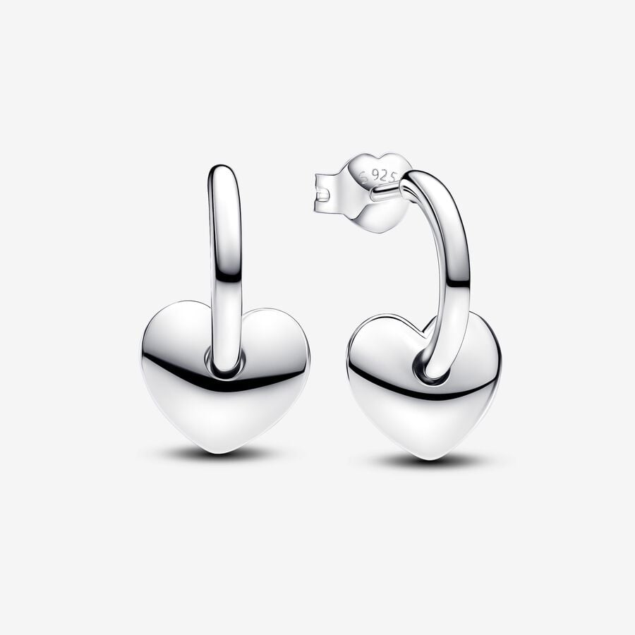 Orecchini Cerchi Aperti con Cuori - ORECCHINI