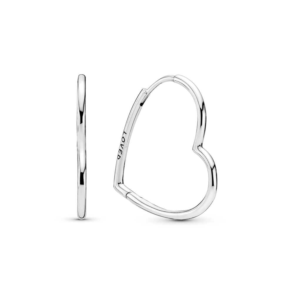 Orecchini Cerchi Cuori Asimmetrici Grandi