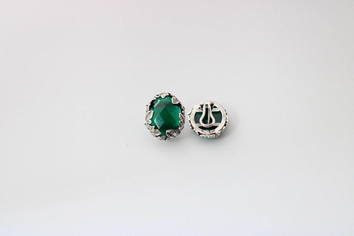 ORECCHINI CLIP EDERA, QUARZO VERDE