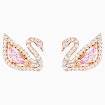ORECCHINI DAZZLING SWAN, MULTICOLORE, PLACCATO ORO ROSA