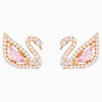 ORECCHINI DAZZLING SWAN, MULTICOLORE, PLACCATO ORO ROSA