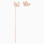 ORECCHINI DAZZLING SWAN, MULTICOLORE, PLACCATO ORO ROSA