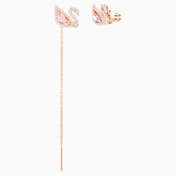 ORECCHINI DAZZLING SWAN, MULTICOLORE, PLACCATO ORO ROSA