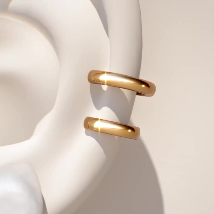 Orecchini Doppi Cerchi Huggie