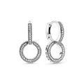 Orecchini Doppi Cerchi Pendenti