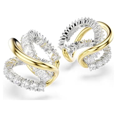 Orecchini ear cuff Hyperbola Taglio misto Bianchi Mix di finiture - ORECCHINI