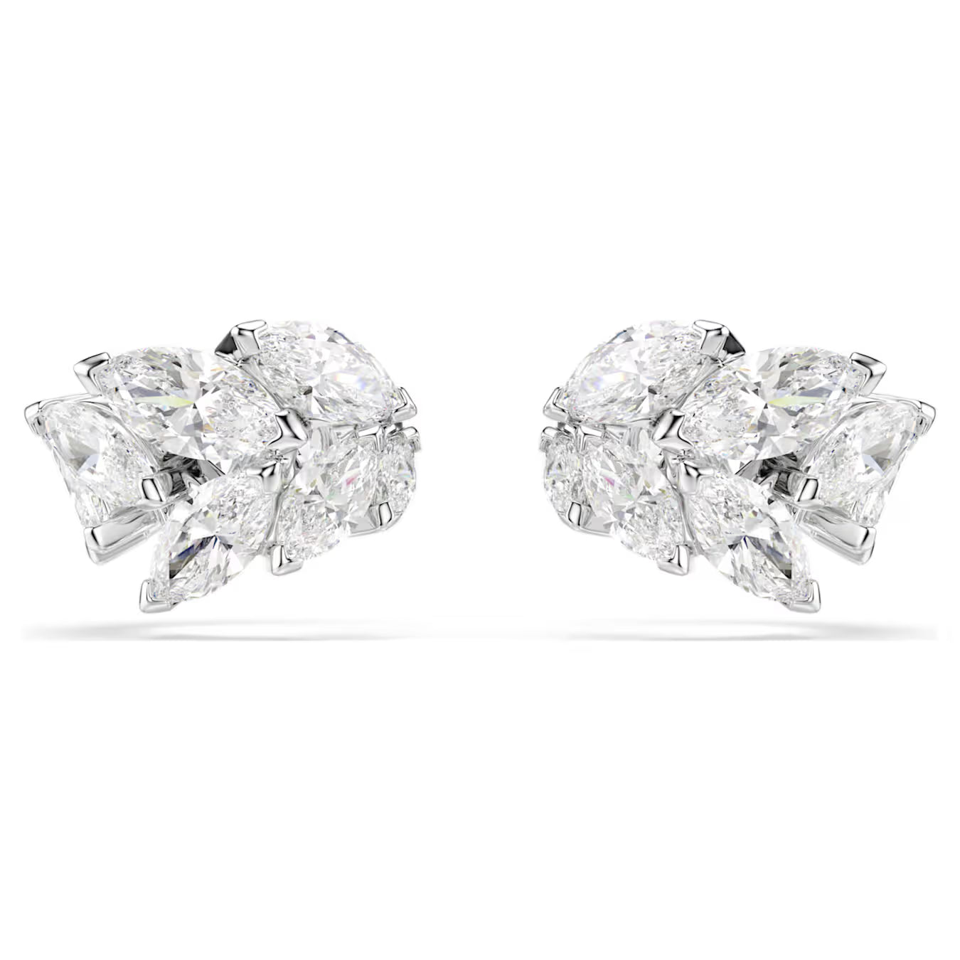 Orecchini ear cuff Mesmera Taglio Marquise, Bianchi, Placcato rodio