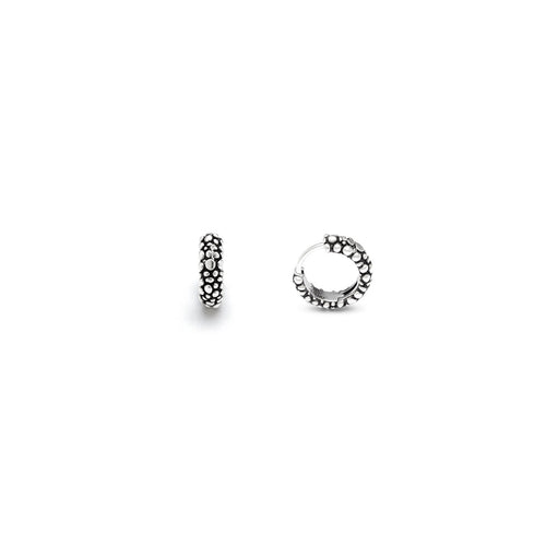 Orecchini Huggie Perlage Orecchini cerchio in Argento 925 - ORECCHINI