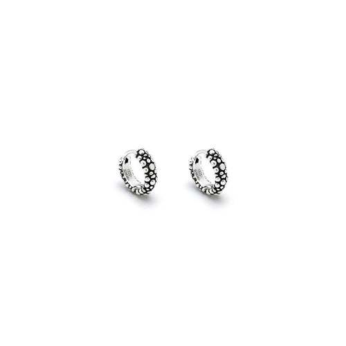 Orecchini Huggie Perlage Orecchini cerchio in Argento 925 - ORECCHINI
