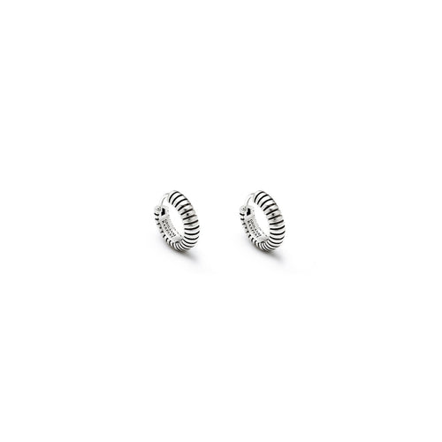 Orecchini Huggie Rigati Orecchini cerchio in Argento 925 - ORECCHINI
