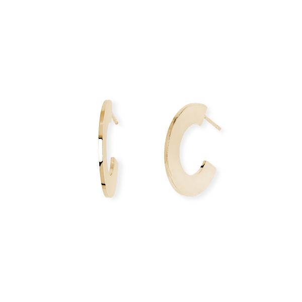 Orecchini in acciaio gold a semicerchio